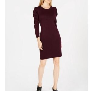 Calvin Klein Women's Long Sleeve Burgundy Dress